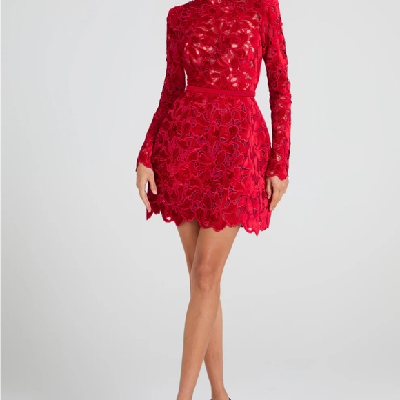 NADINE MERABI Dresses & Skirts - NADINE MERABI Red Long Sleeve Dress